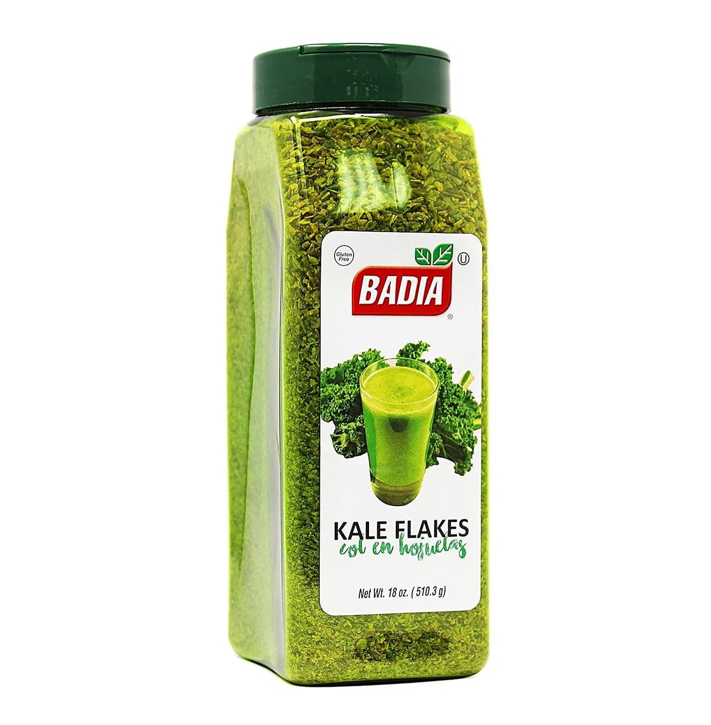 Badia Kale Flakes 18 oz - Nutrient Rich Superfood - Bold  Slightly Bitter  Earthy Taste and Natural Color  Gluten Free