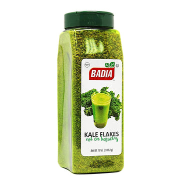 Badia Kale Flakes 18 oz - Nutrient Rich Superfood - Bold  Slightly Bitter  Earthy Taste and Natural Color  Gluten Free