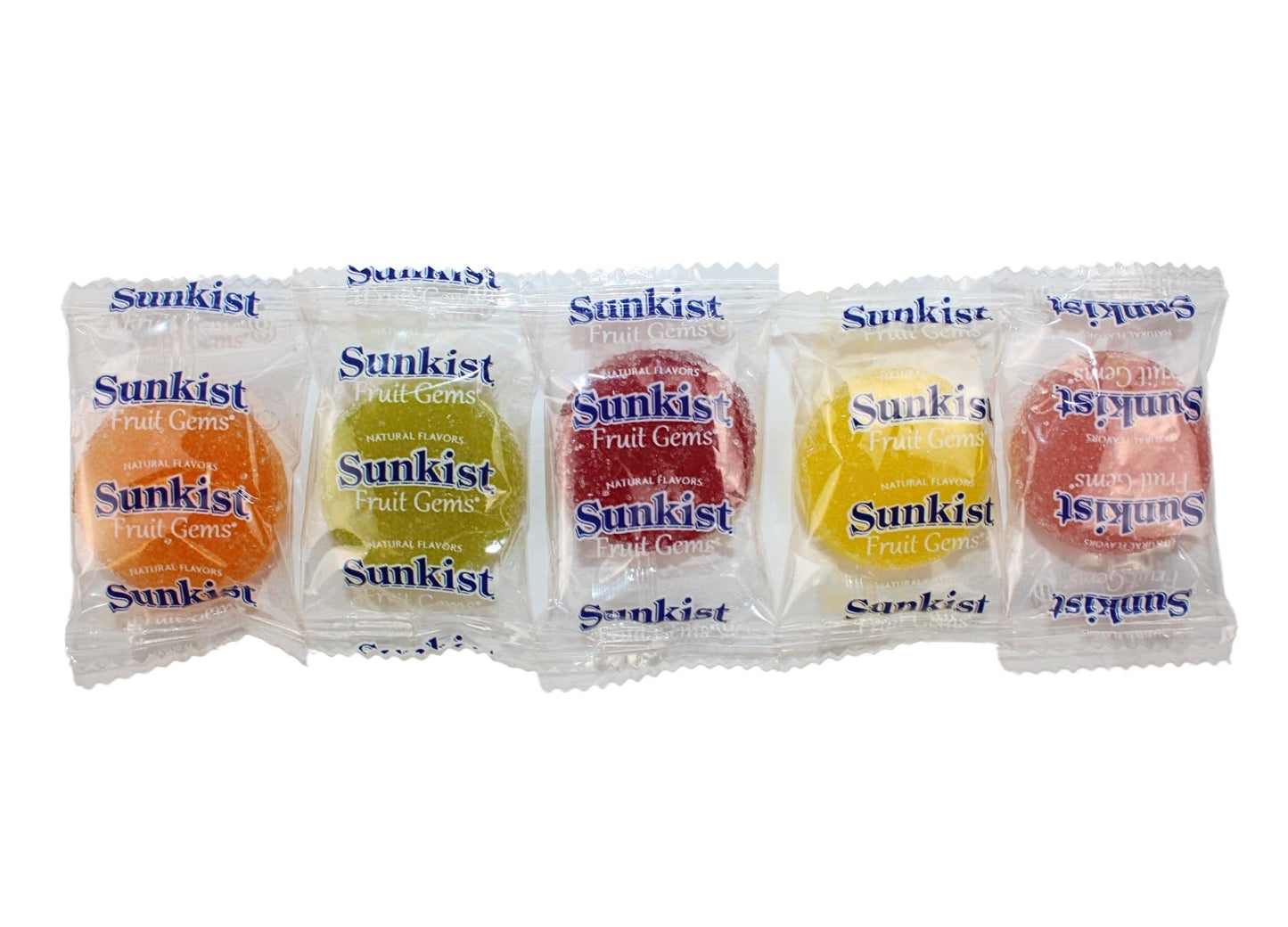 Bright Sunkiss Fruit Gems  Individually Wrapped Sugar Dusted Soft Gel Candy  Fruit Slice Flavored Jelly Gummies by Queen City Candy Cave (1 Pound)
