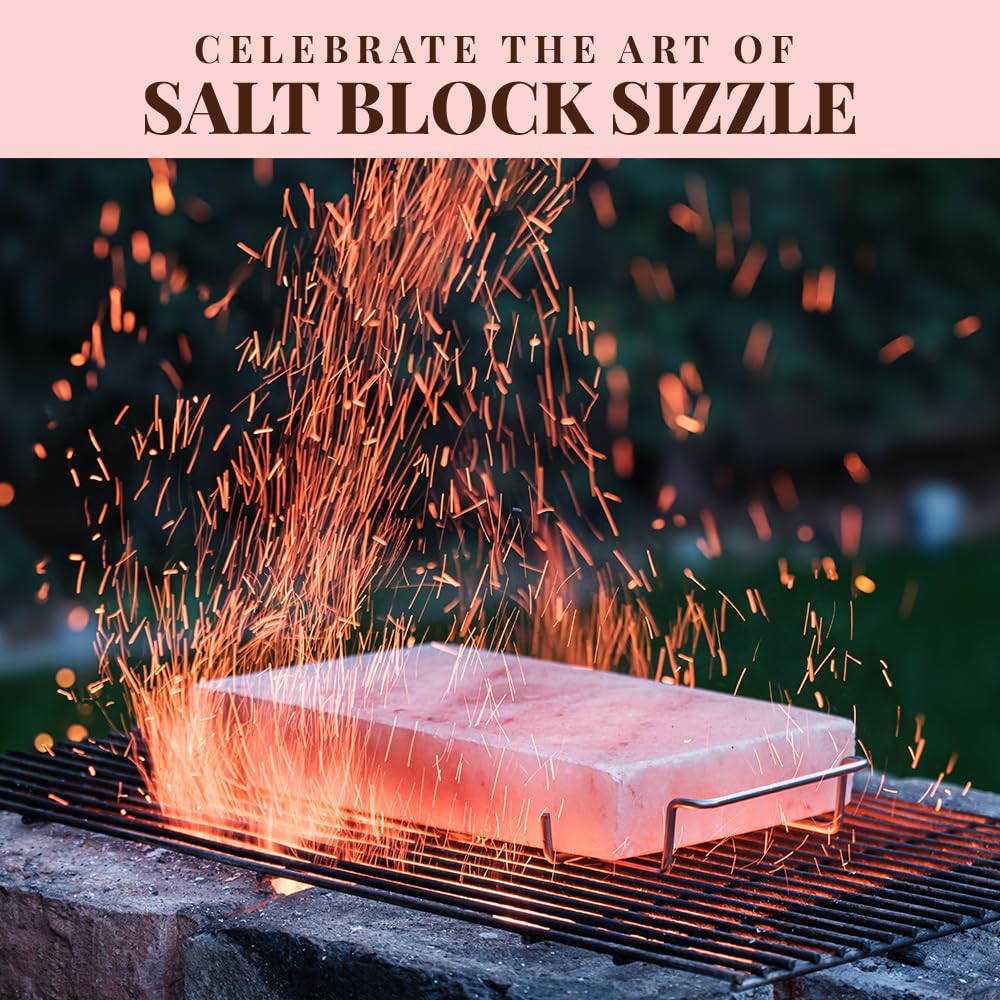 Pohs Himalayan Pink Rock Salt Block For Grilling, Searing, Cooking, Bbq, Hot And Cold Serving | Himalayan Salt Slab With Premium