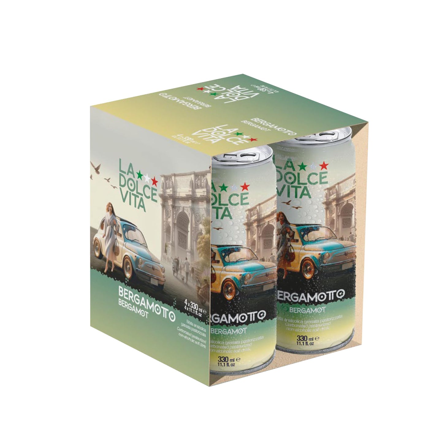 La Dolce Vita Italian Soda (Pack of 4, Bergamotto)