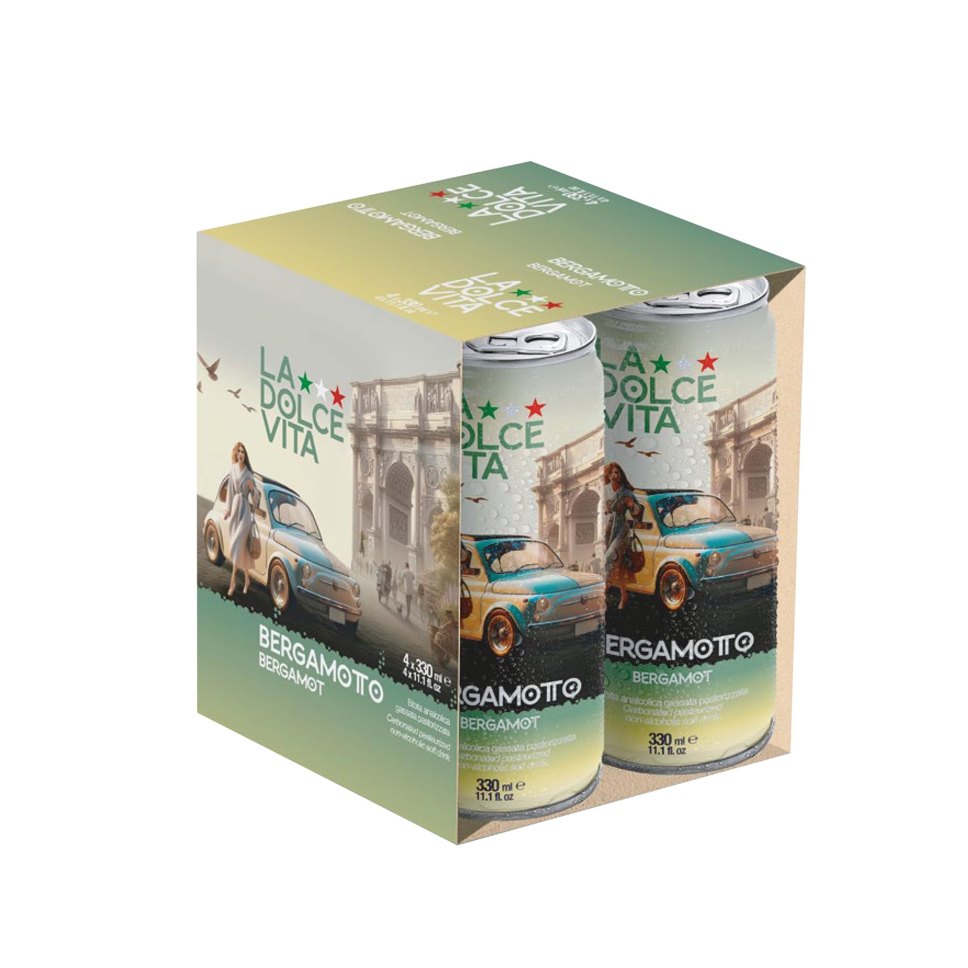 La Dolce Vita Italian Soda (Pack of 4, Bergamotto)