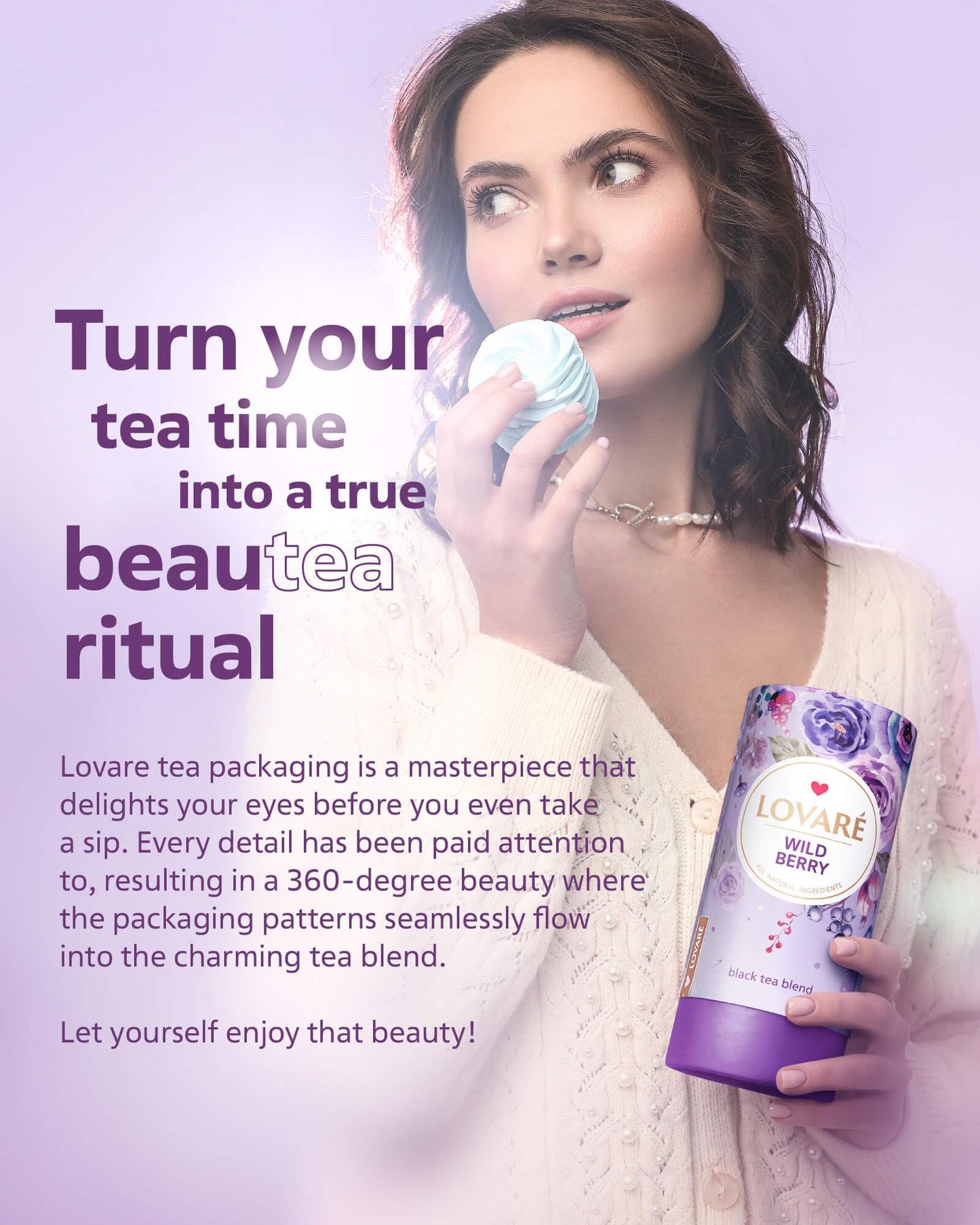 LOVARE Wild Berry Loose Leaf Tea 80 g - Made in Ukraine - Black Tea, Cherry, Roses, Hawthorn Berries, Elderberry, Black Currant