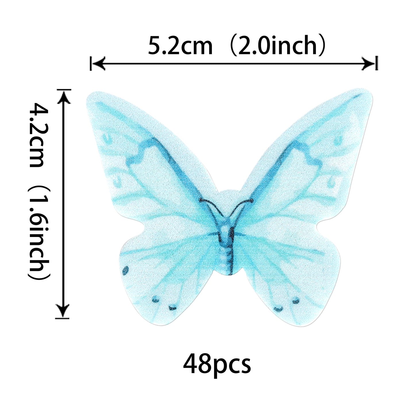 48 Pcs Edible Butterfly Cupcake Toppers Wafer Paper Butterflies Cake Decorations Edible Butterfly Cupcake Picks For Butterfly Th