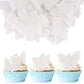 Gyufise 50Pcs Wafer 3D White Cupcake Toppers DIY Realistic Butterfly Dessert Decoration for Birthday Party Wedding Food Decorati