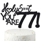 Happy 77th Birthday Cake Topper 77 Birthday Cake Toppers-Black Glitter, Funny 77th Cake Topper for Men For Women, 77th birthday 