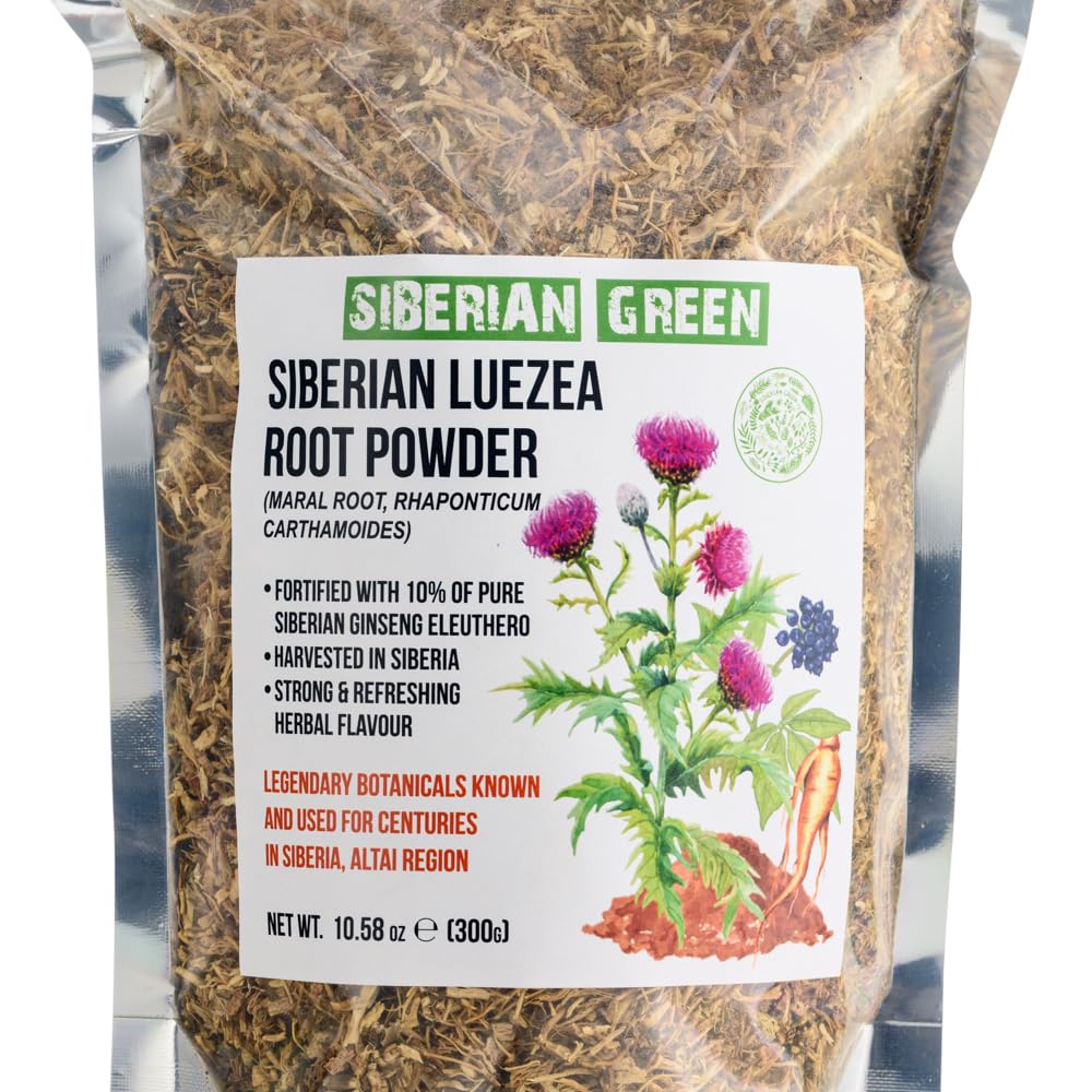 Siberian Green Maral Root Tea Loose Powder 300G (10.58Oz) Wild Harvested Leuzea Rhaponticum Carthamoides From Altai