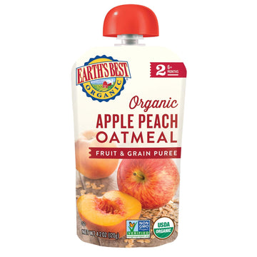 Earths Best Baby Puree Apple Peach Or 4.2 Oz