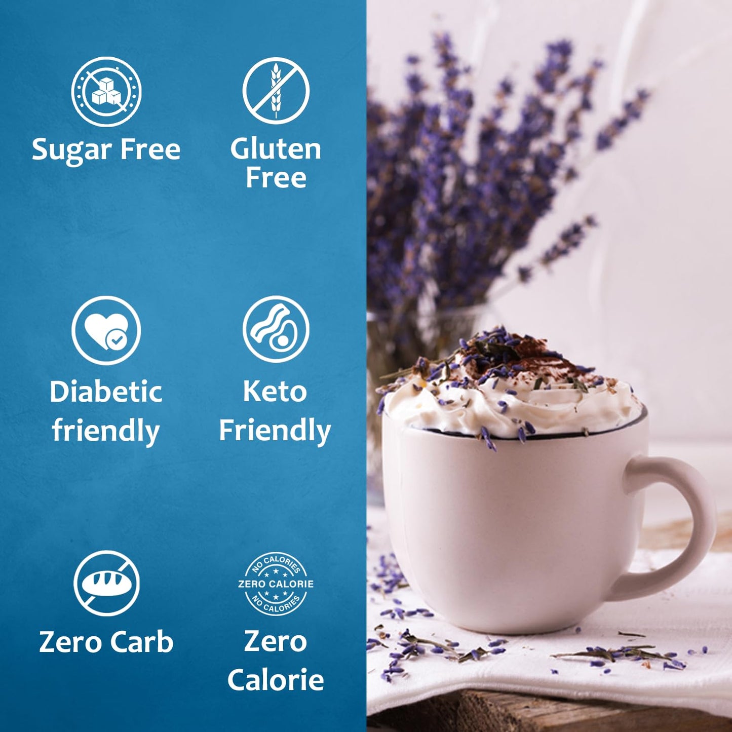 Syruvia Sugar-Free Lavender Syrup - 25.4 Fl Oz. Premium Coffee Flavoring Syrup. 0 Calories, Kosher, And Gluten-Free. Perfect For