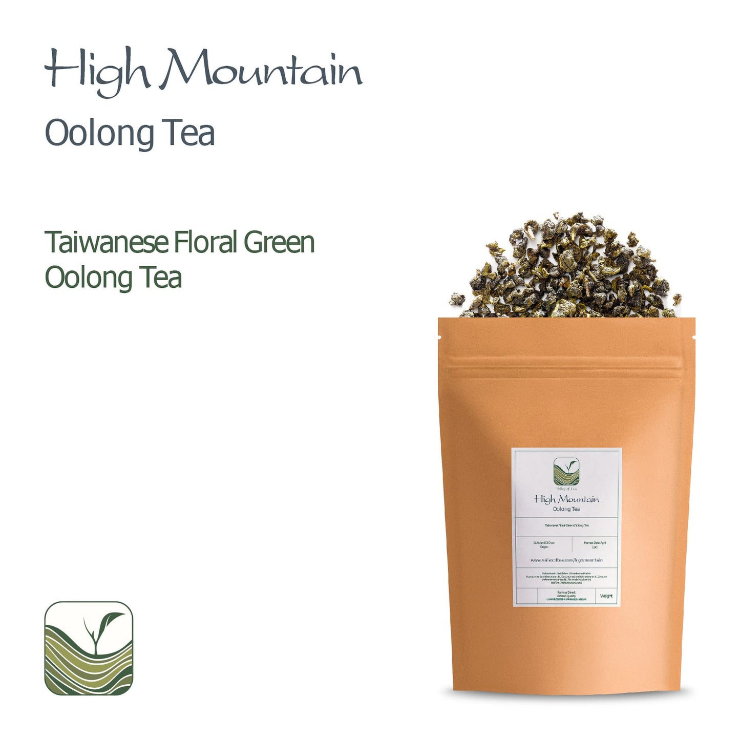 Valley of Tea Tie Guan Yin Oolong Tea - Taiwanese High Mountain Green Oolong - 100g