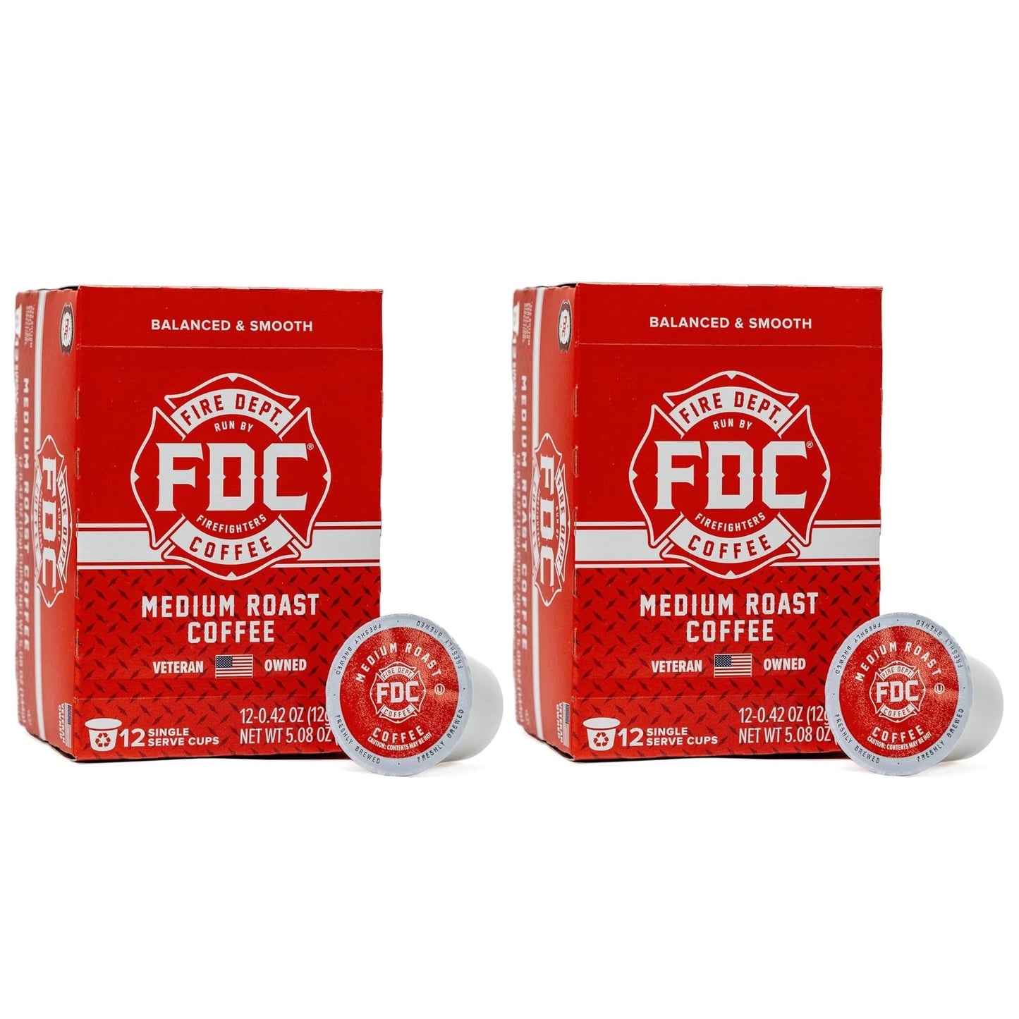 Fire Department Coffee Original Medium Roast Coffee Pods - 24 Single K Cups - Veteran Owned - Balanced & Smooth - Roasted in the USA