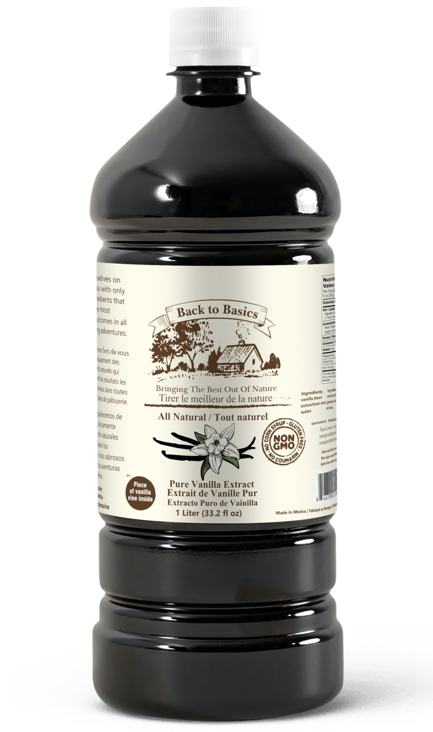 BACK TO BASICS Vanilla Extract - 33.8 Fl Oz (1 Liter) - Pack of 1