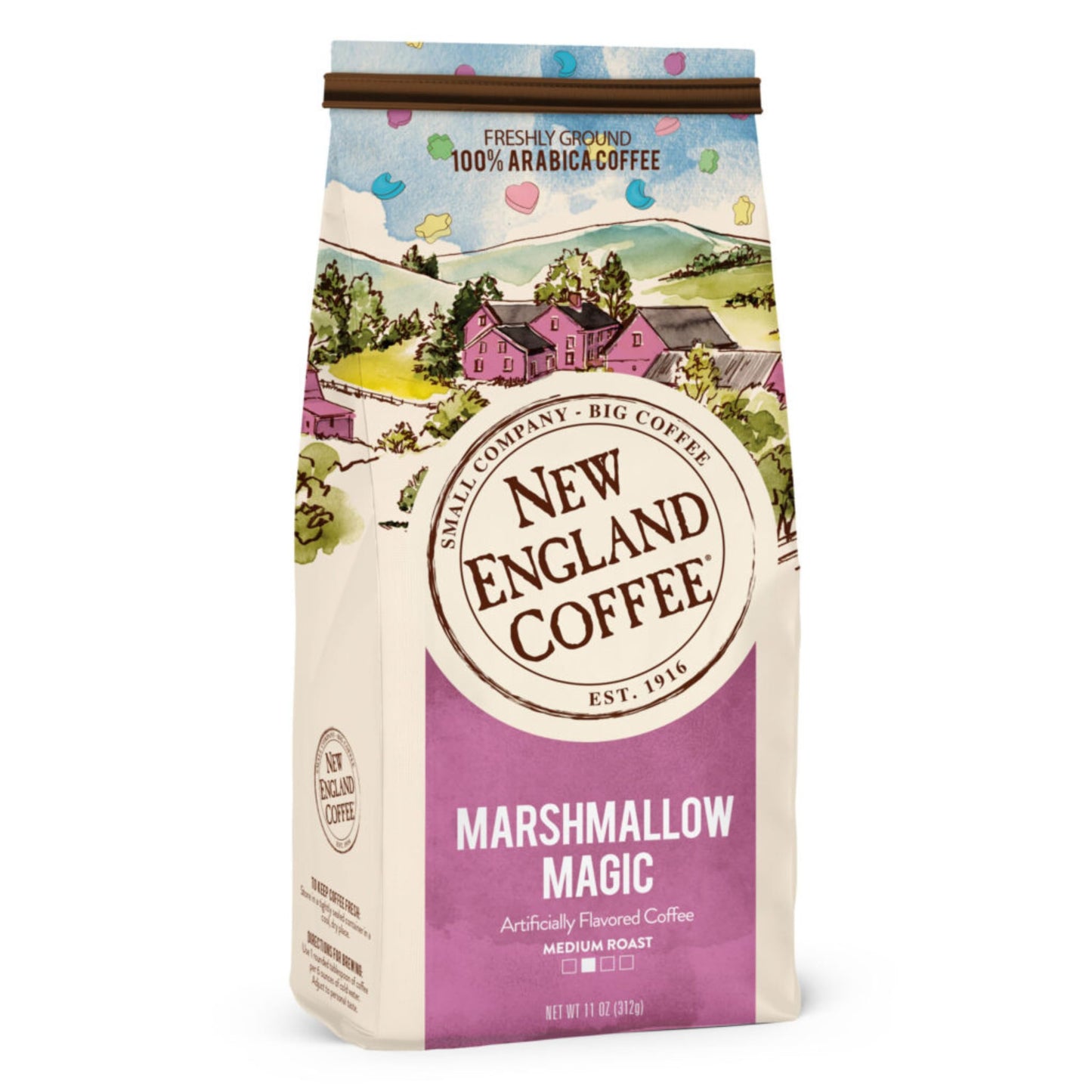 New England Coffee Marshmallow Magic Blend Medium Roast Ground Coffee  11Oz Bag (Pack Of 1)