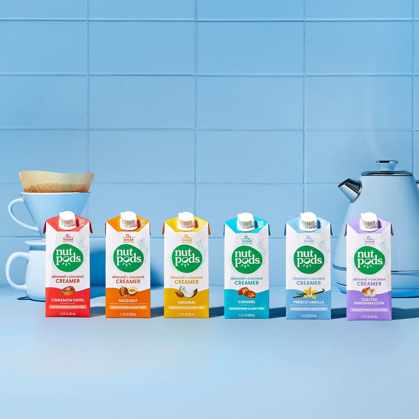 nutpods Coffee Cake Dairy-Free Creamer, Unsweetened, Vegan, 134.4 Fl Oz, Gluten Free, Keto, Whole30, Non-GMO, Kosher (12-Pack)