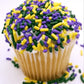 Ncs Purple, Yellow, And Green Edible Jimmies Mix Sprinkles, 8 Ounces - Great For Cupcakes, Cookies, Cakes, Cakes Pops