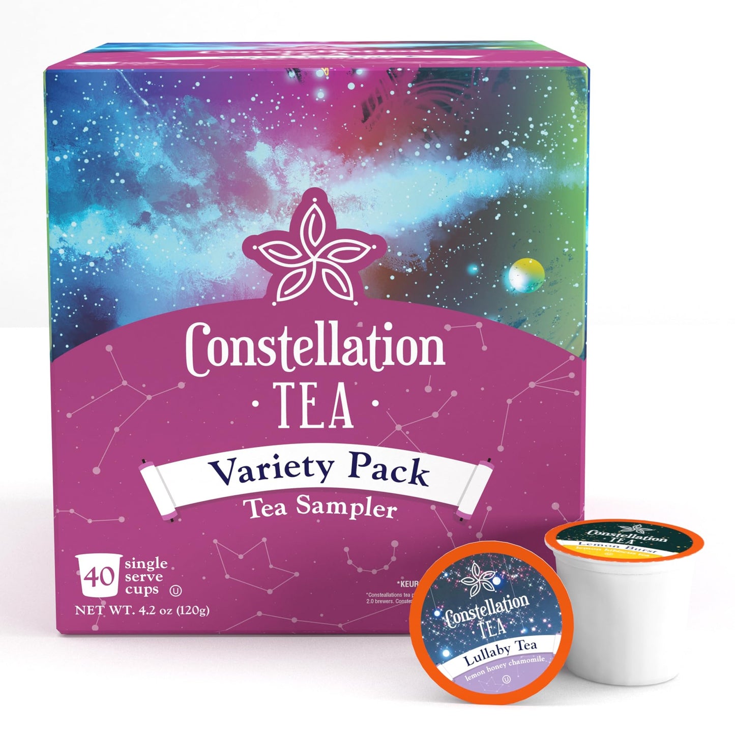Constellation Tea Assorted Variety Pack Sampler Tea Pods, 40 Count, Compatible with K Cup malt-inspired