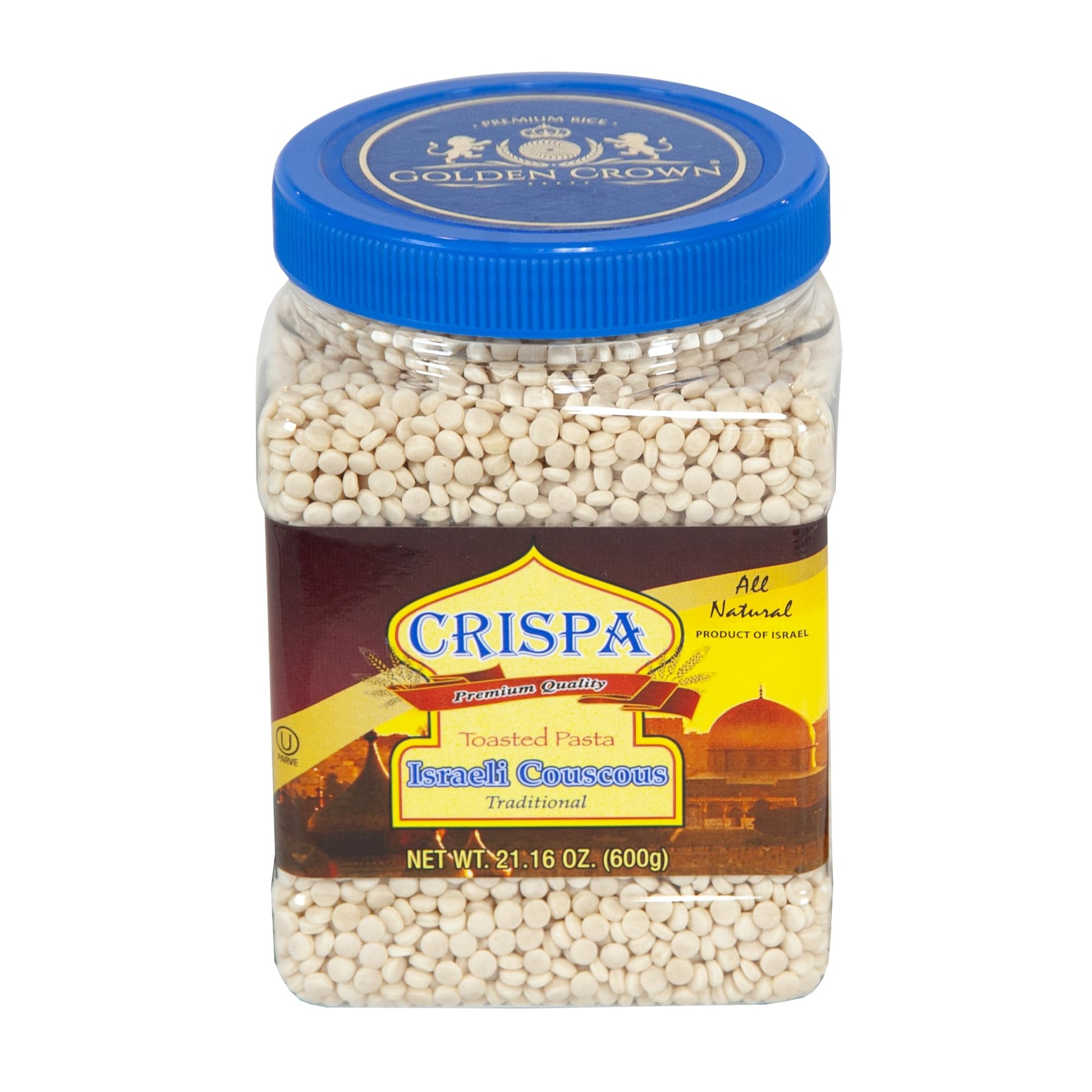 Crispa Premium Quality Traditional Israeli Couscous - 21.16 oz (1.3Lb), All Natural Product of Israel Having No Cholesterol and 