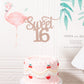 Gexolenu 1 Pcs Rose Gold Glitter Double-Sided Happy Sweet 16 Cake Toppers,16Th Cake Topper, Sweet 16 Birthday Cake Party Supplie
