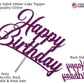RokAPary Happy Birthday Glitter Cake Topper, Sturdy Double-Sided Acrylic, Purple