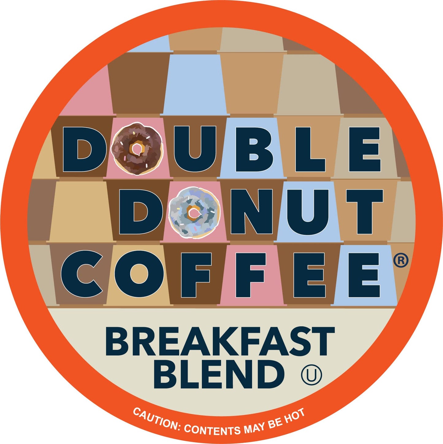 Double Donut Coffee Breakfast Blend Coffee Pods, Medium Roast, 96 Count, Brown, Compatible with Keurig K Cups