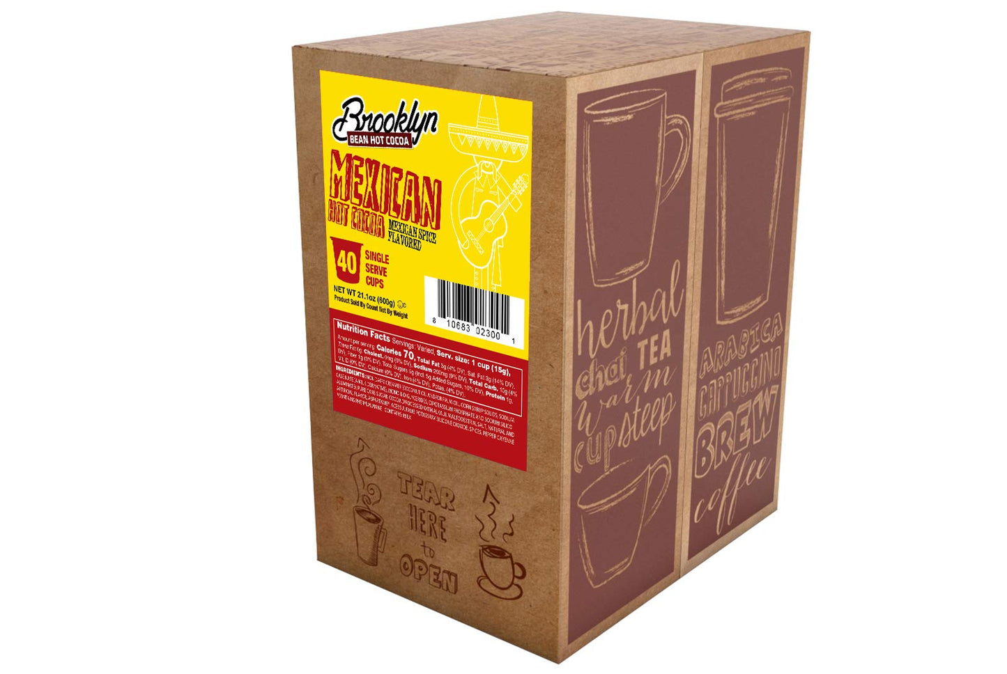 Brooklyn Beans Hot Chocolate Pods, Compatible with K Cup malt-inspired 40 Count, Model BB MX40