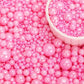 Pink Sprinkles Edible Pearls For Cake Decorating Sugar Pearls Candy Sprinkles Mixed Sizes Cupcake Cake Topper Cookie Decorations