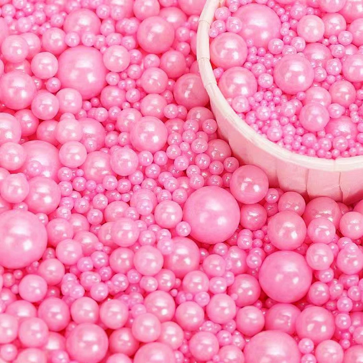 Pink Sprinkles Edible Pearls For Cake Decorating Sugar Pearls Candy Sprinkles Mixed Sizes Cupcake Cake Topper Cookie Decorations