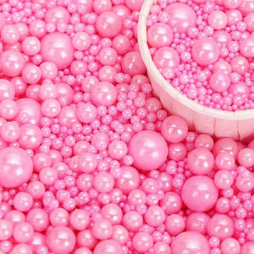Pink Sprinkles Edible Pearls For Cake Decorating Sugar Pearls Candy Sprinkles Mixed Sizes Cupcake Cake Topper Cookie Decorations