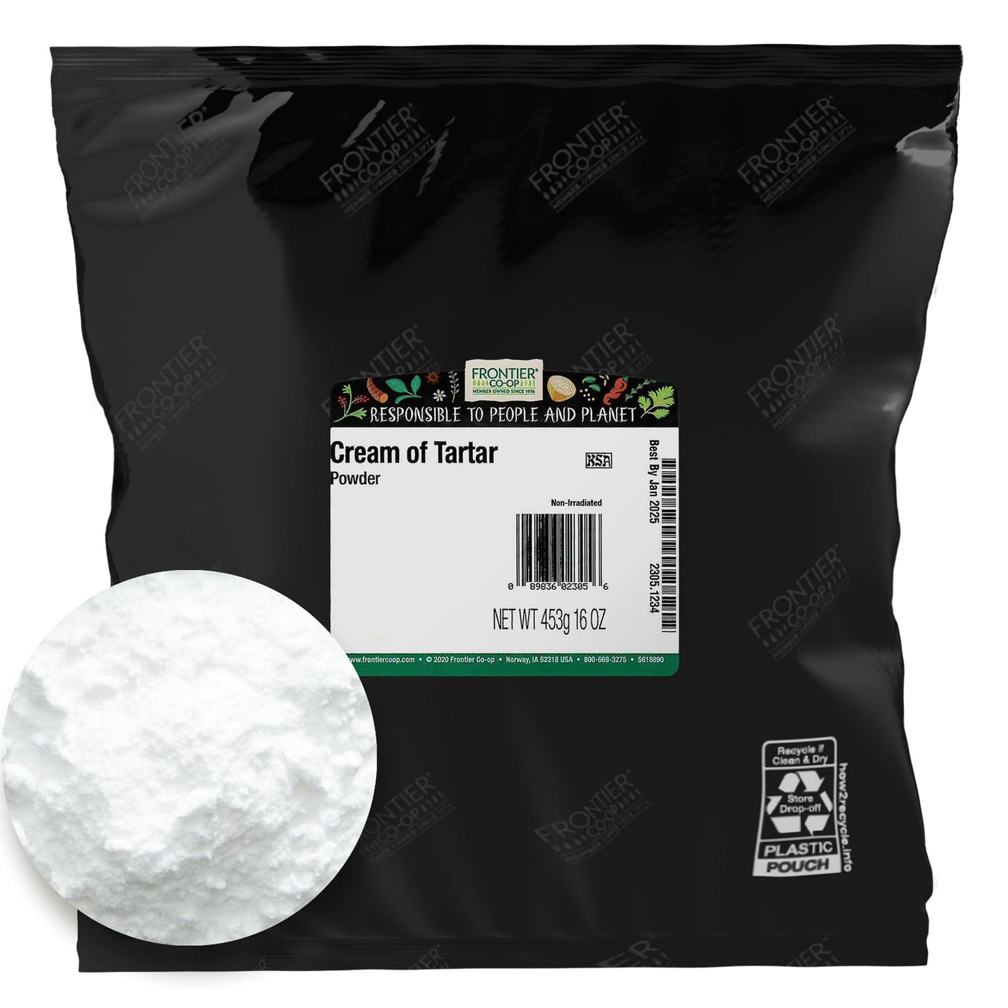 FRONTIER HERB Tartar Powder Cream, 16 Ounce