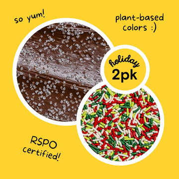 Supernatural All Natural Sprinkles Dye Free Christmas Set, No Artificial Dyes, Soy Free, Gluten Free, Vegan & Dye Free Food Spri