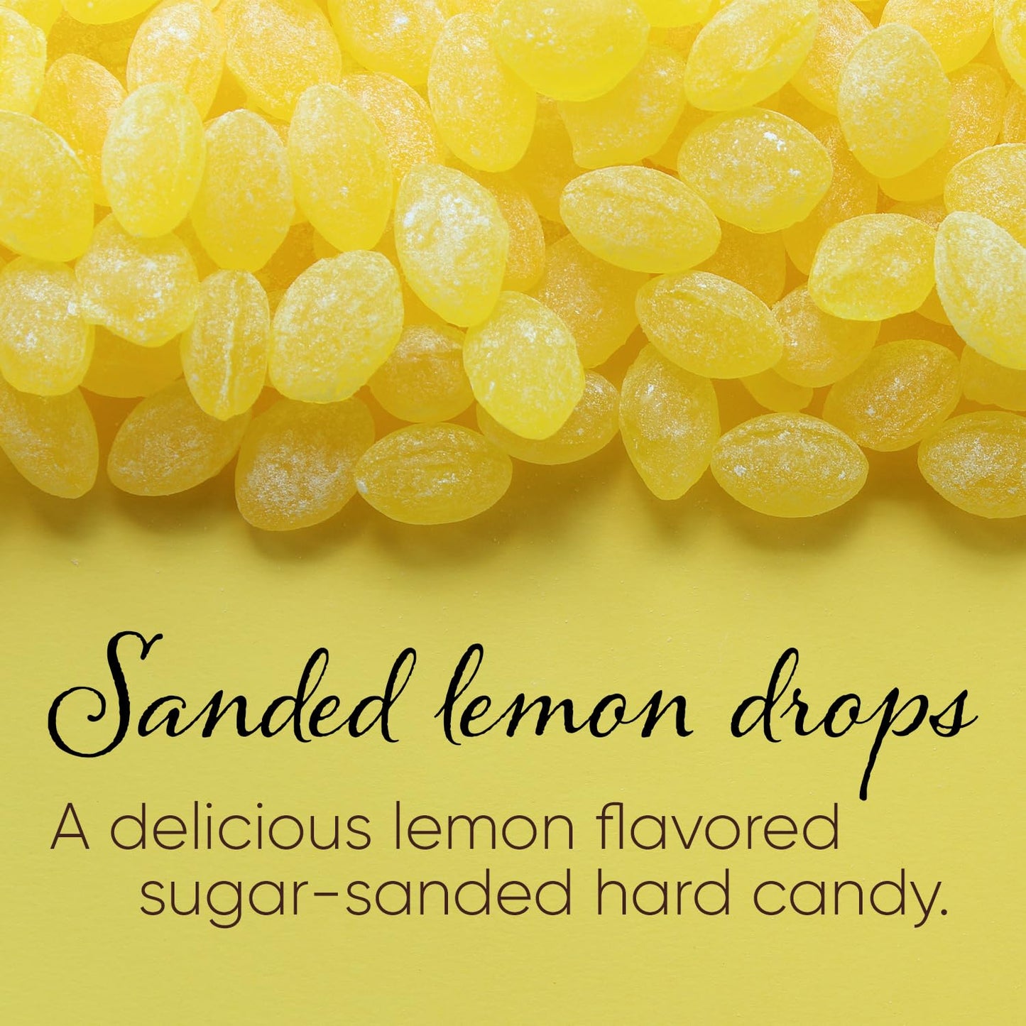 Claeys Sanded Lemon Drops Candy - Bulk Candy Lemon Drops Hard Candy - 2 Pounds - Christmas Candy - Ideal For Holidays, Sour Cand