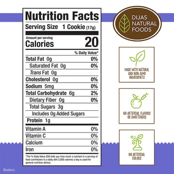 DIJAS Natural Foods, Crunchy Fat Free Biscotti Cookie, All Natural Preservative Free Ingredients, Delicious Low Calorie Snack (5