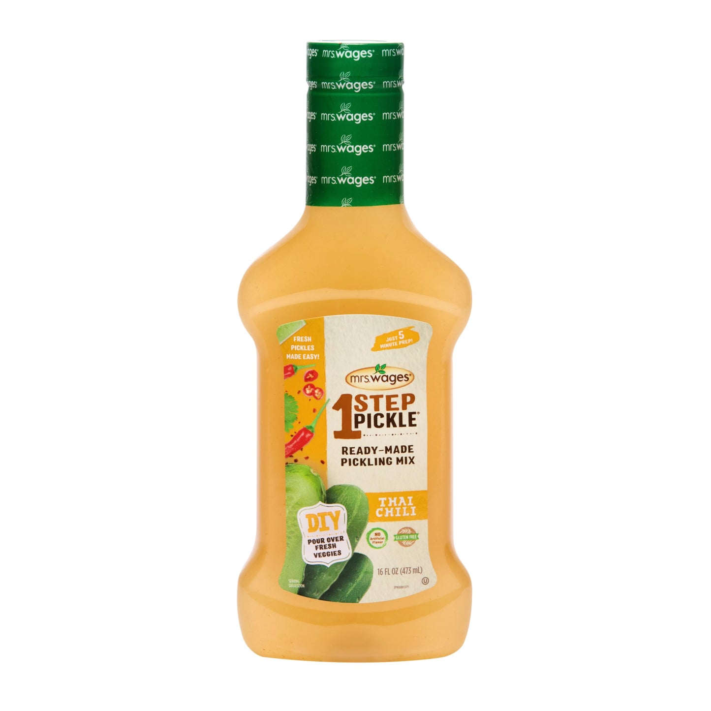 Mrs. Wages 1 Step Pickle Thai Chili Pickling Mix, DIY Fresh Pickles in 8 Hours, Gluten Free, Kosher, No Artificial Flavor, Each 