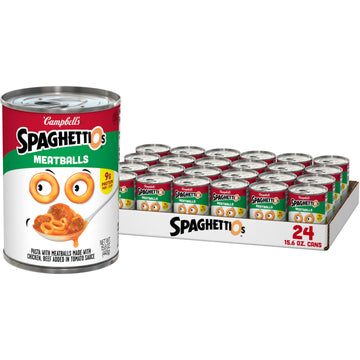 SpaghettiOs Canned Pasta with Meatballs  Healthy Snack for Kids and mature-themeds  15.6 OZ Can (Pack of 24)
