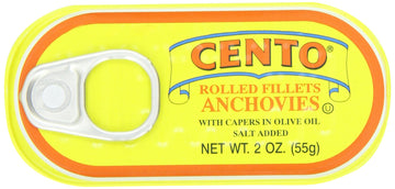 Cento Rolled Fillet Anchovies, 2 Ounce Tins (Pack of 25)