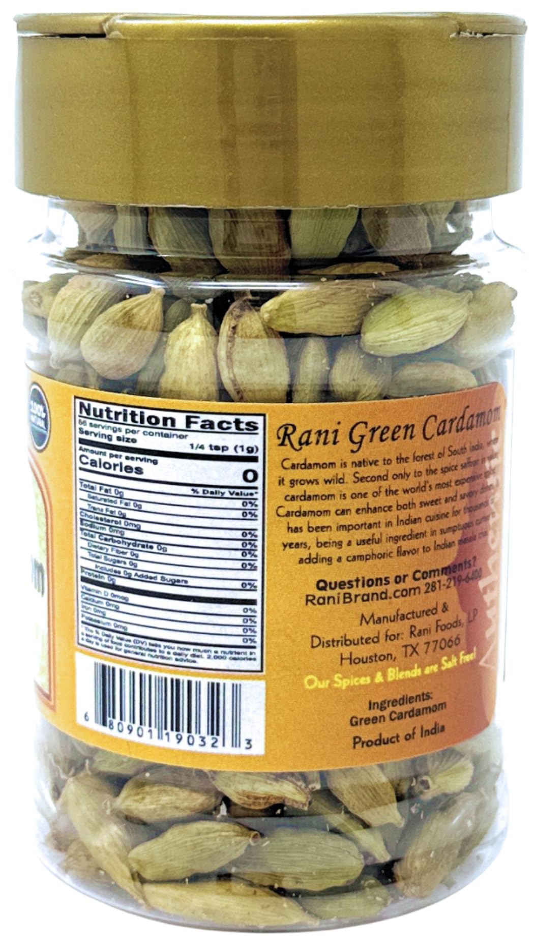 Rani Green Cardamom Pods Spice (Hari Elachi) 2Oz (56G) Pet Jar ~ All Natural | Vegan | Gluten Friendly | Non-Gmo | Product Of In