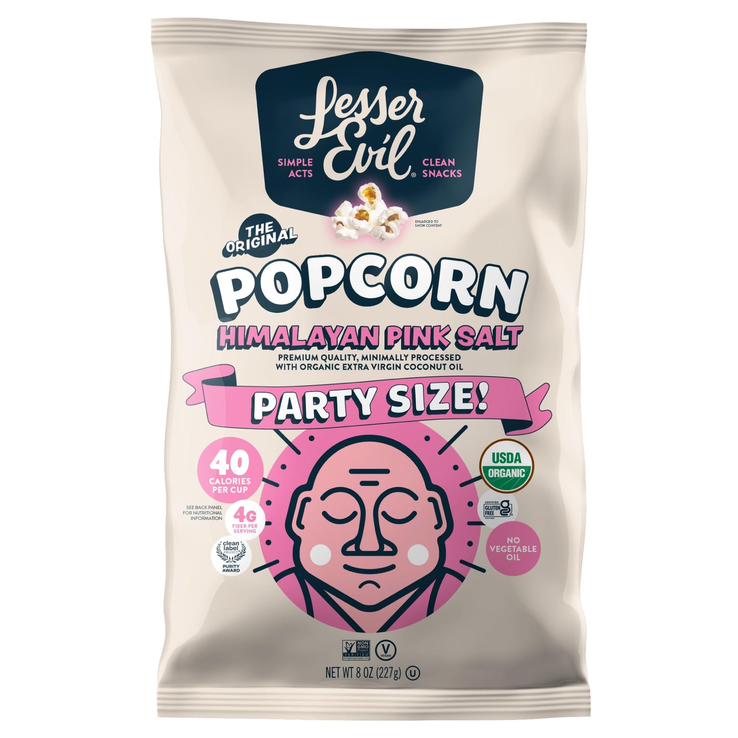 Lesser Evil Organic Pink Himalayan Salt Popcorn 8 OZ