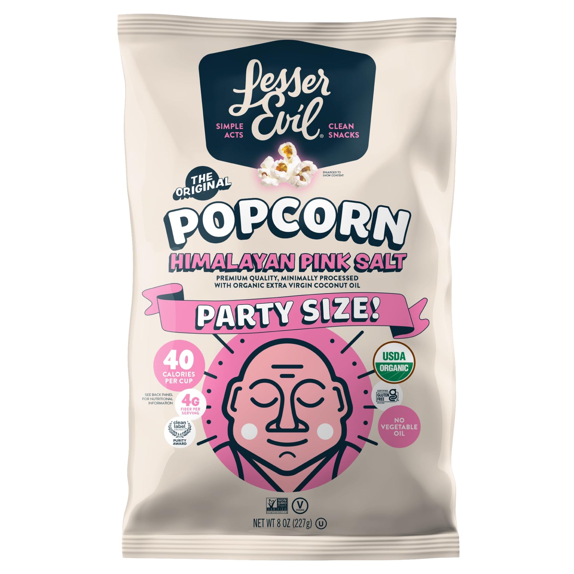 Lesser Evil Organic Pink Himalayan Salt Popcorn 8 OZ