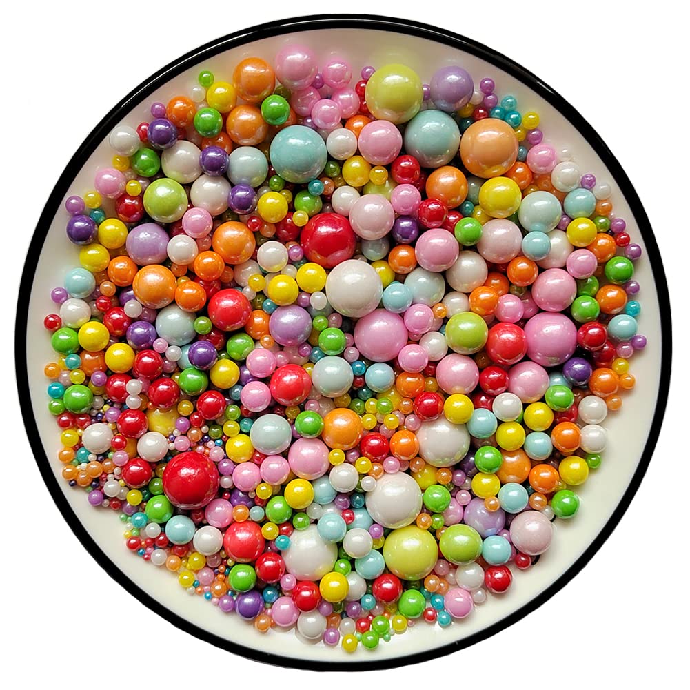 Eastron Edible Mixed Pearl Sugar Sprinkles Candy Mixing Size Baking Cake Decorations Cupcake Toppers Cookie Decorating Celebrati
