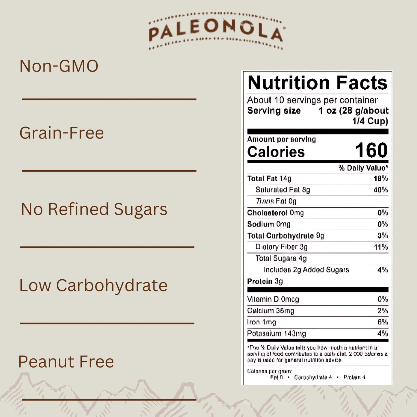Paleonola Grain Free Granola | Gluten Free, Non-Gmo, Dairy Free, No Refined Sugars, 10 Oz Bags (Cinnamon Blueberry, 3 Pack)