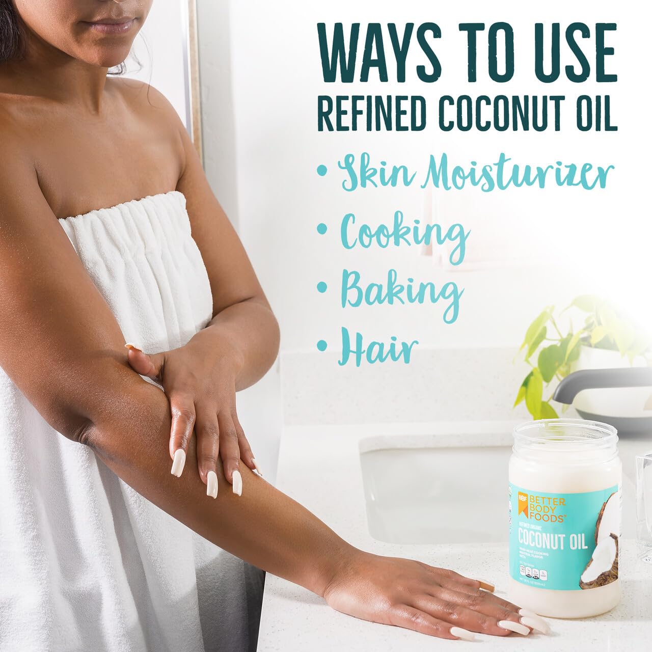 BetterBody Foods Refined Organic Coconut Oil with Neutral Flavor and Aroma  Non-GMO  Cooking Oil  1 Gallon