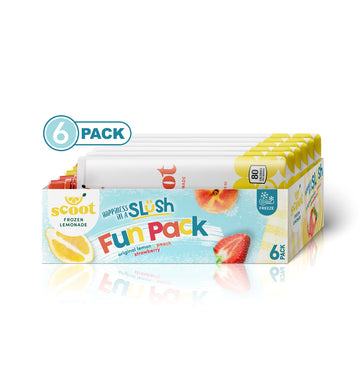 Scoot Frozen Lemonade - Variety 6 Pack Featuring Original, Peach, And Strawberry Flavors
