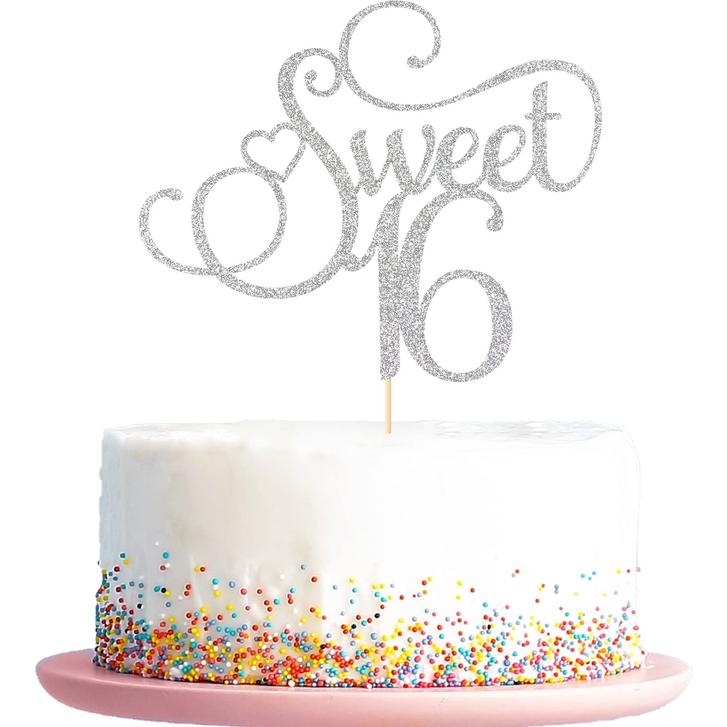 Kakaswa Sweet 16 Cake Topper, Happy 16Th Birthday Party Supplies, Sweet Sixteen Theme Party Decorations, Cheers To 16 Years Birt