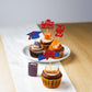 Ephlyn Graduation Cupcake Toppers, 36 Pcs, Glitter, Class of 2025, Red Blue, Cake Decorations for Graduation Theme Party