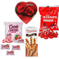 Valentines Day Gift Basket Set | Teddy Bear Plush (Color Varys), Creme Savers Hard Candy, Individually Wrapped, Hershey Kisses Milk Chocolate, Heart Shape Elmer Chocolates Dark Chocolate Or Hazelnut Pirouline Wafers, & Valentine Bag (Design Varies |