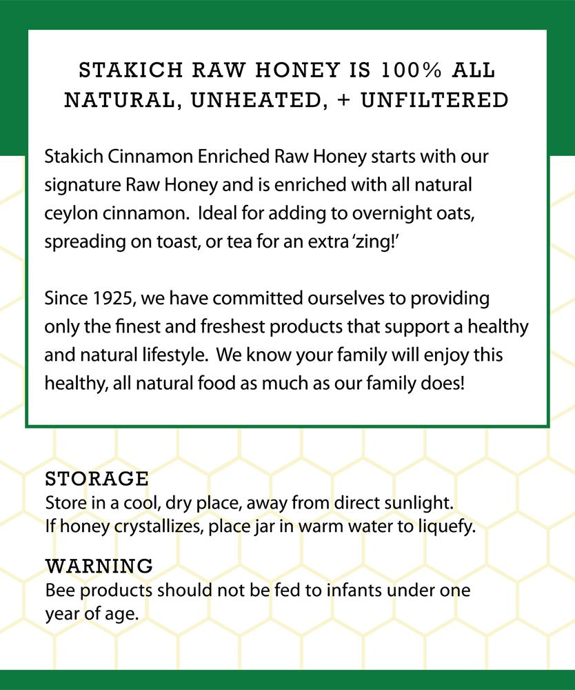 Stakich Raw Honey - Unprocessed, Unheated - 5 Pound (80 Ounce)