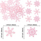Gyufise Edible Snowflakes Cupcake Toppers - 60Pcs Wafer Paper Sprinkles for Christmas Winter - Pink