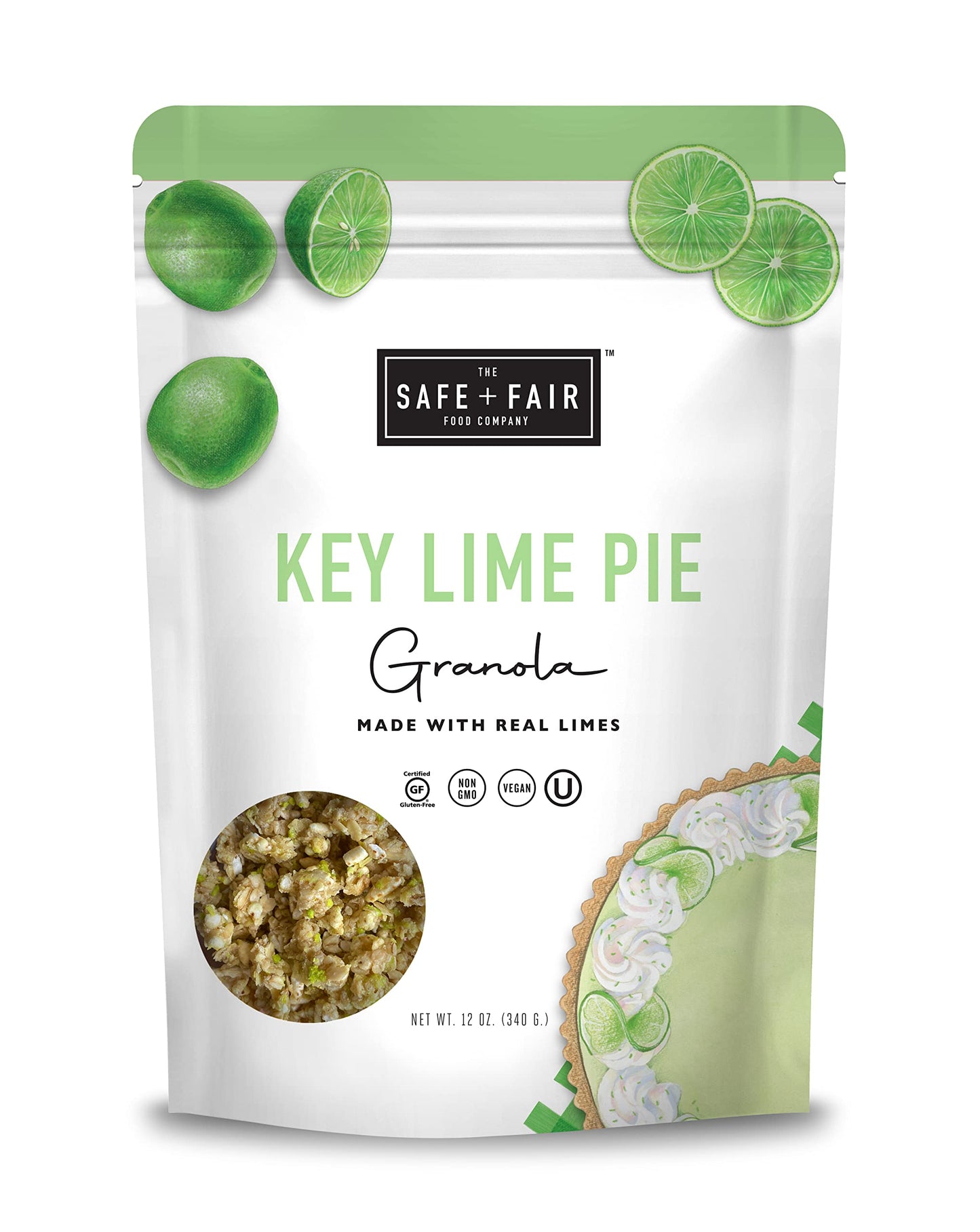 Safe + Fair Key Lime Pie Granola - Gluten-Free, Dairy Free And Vegan Breakfast, Snack Or Dessert - Free From Top 9 Allergens, Tr