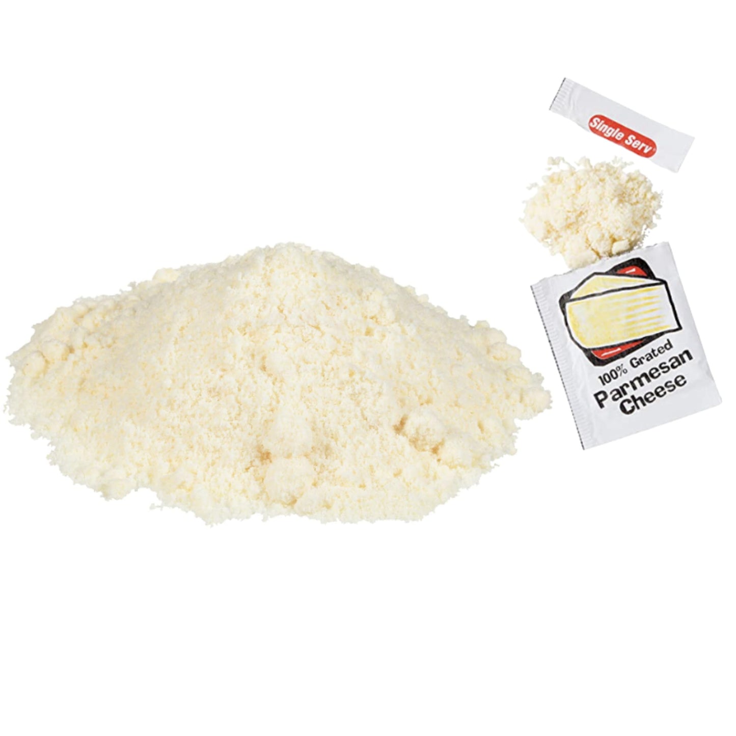 Vallary Parmesan Cheese Packets, 50 Count, 100% Real Grated, 3.5g Each, Shelf-Stable, Individually Wrapped