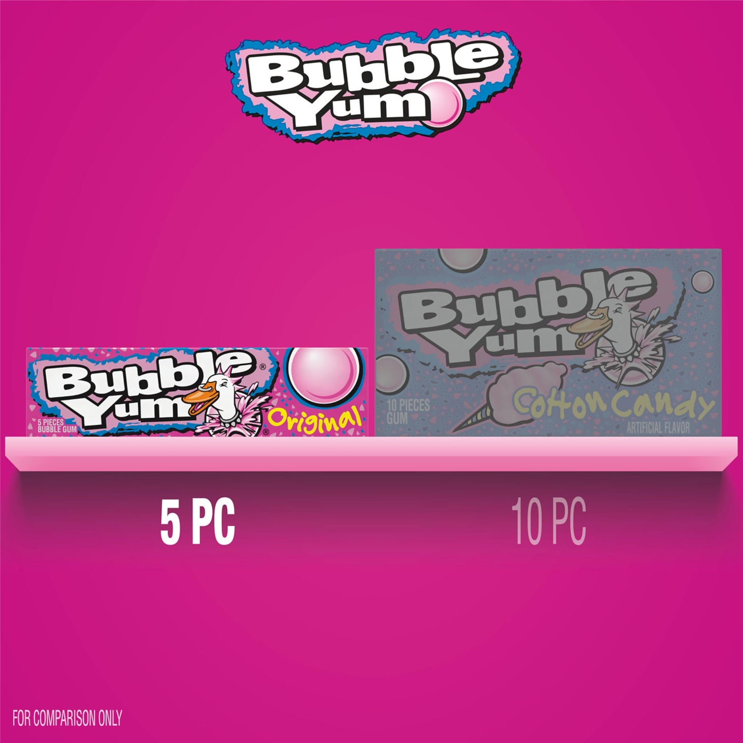 BUBBLE YUM Original Chewy, Bubble Gum Packs, 1.4 oz (18 Count)